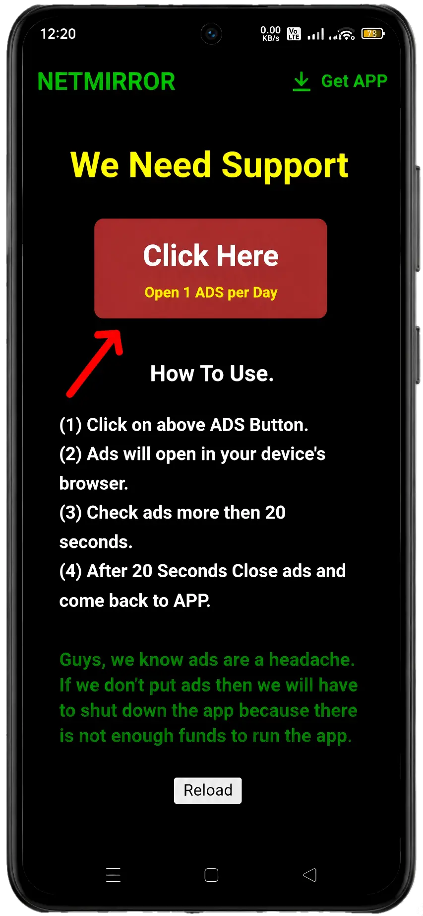 Watch the NetMirror daily advertisement